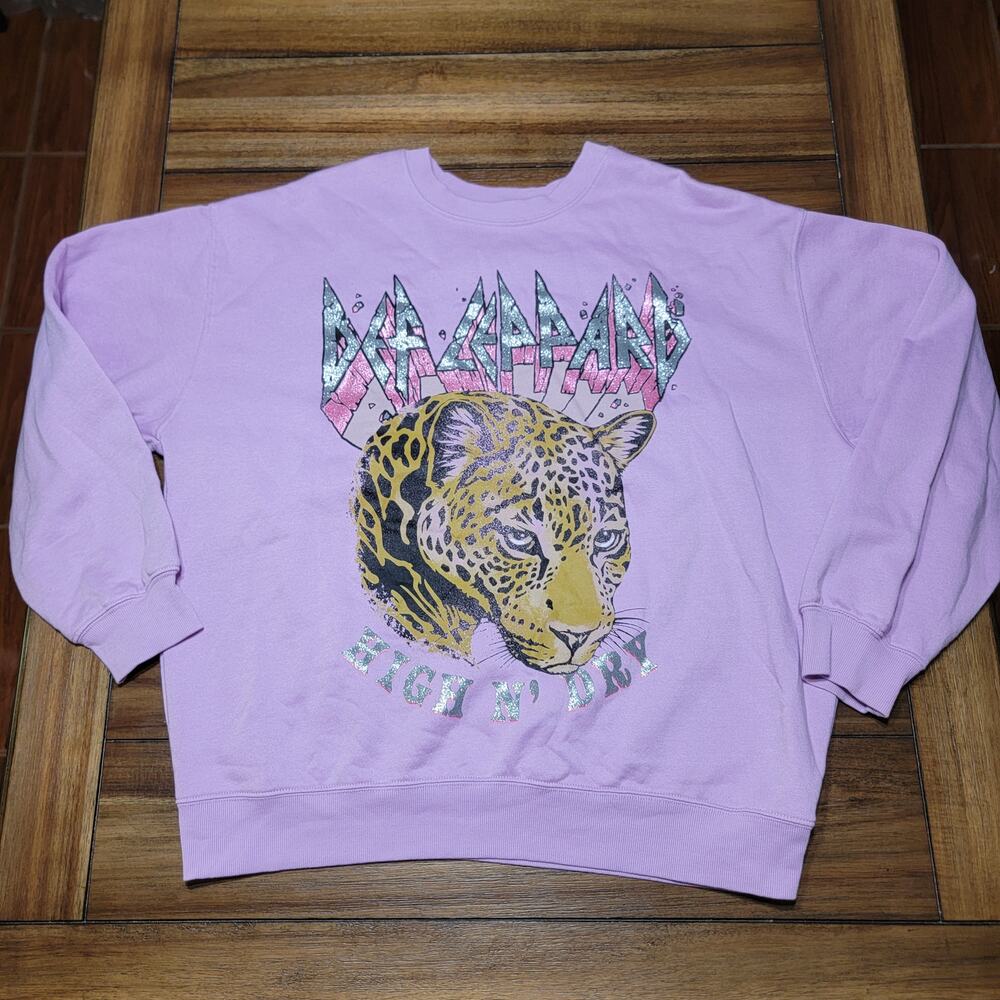 Def Leppard LS Purple Pullover Sweatshirt "High N' Dry" - Size XL